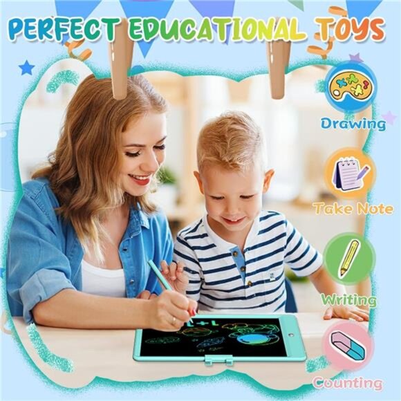 LCD Writing Tablet for Kids 10 Inch Colorful Toddler Doodle Board Drawing Tablet - Picture 4 of 7